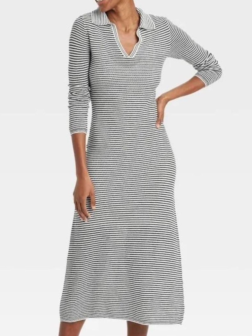 NWT A new day Striped Knit Midi Dress